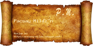 Pacsay Milán névjegykártya