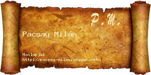 Pacsay Milán névjegykártya
